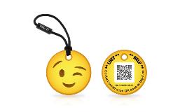 Smiley face nøglering med QR kode